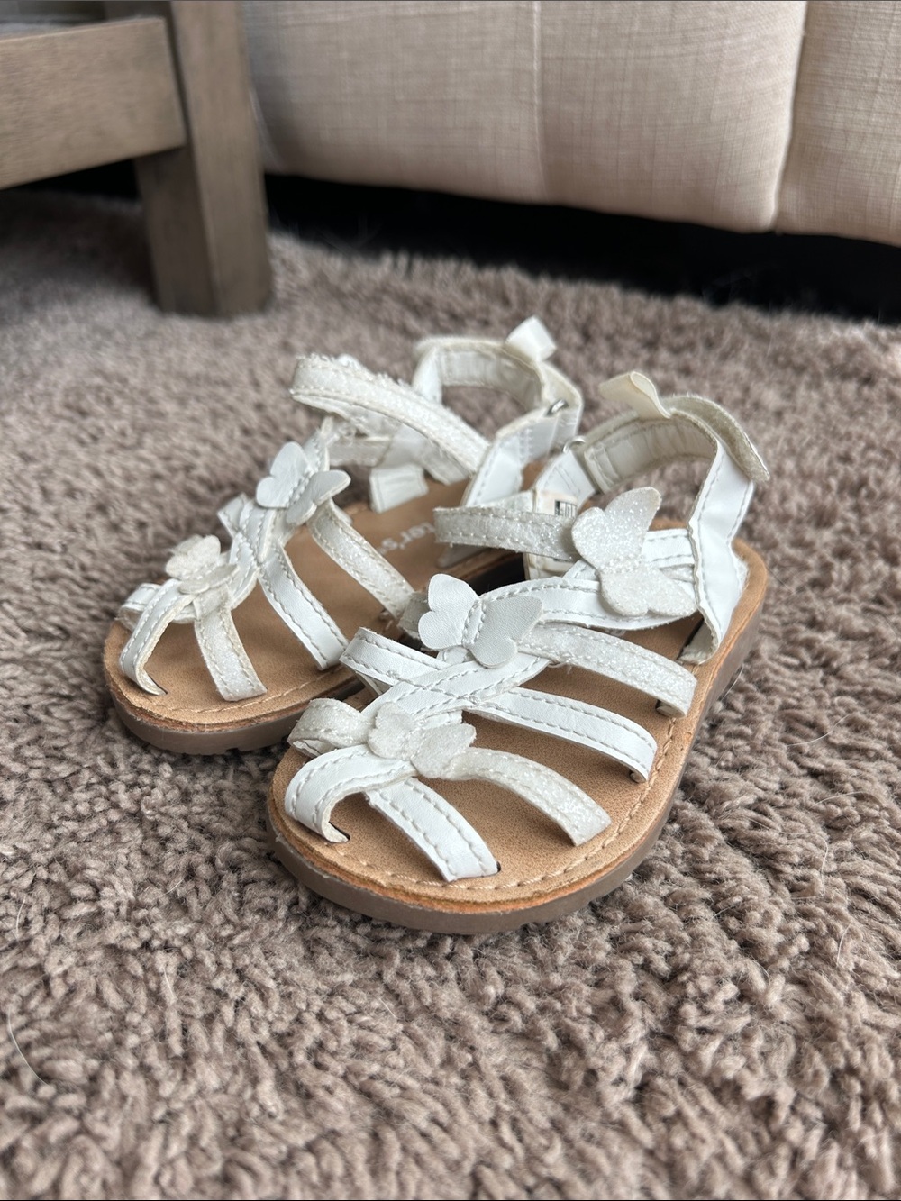 Carter's White Floral Strappy Toddler Sandals